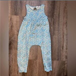 Charming Floral Kids Romper in Blue